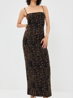 Reformation Elise Knit Dress - Leopard Print Slip Dress